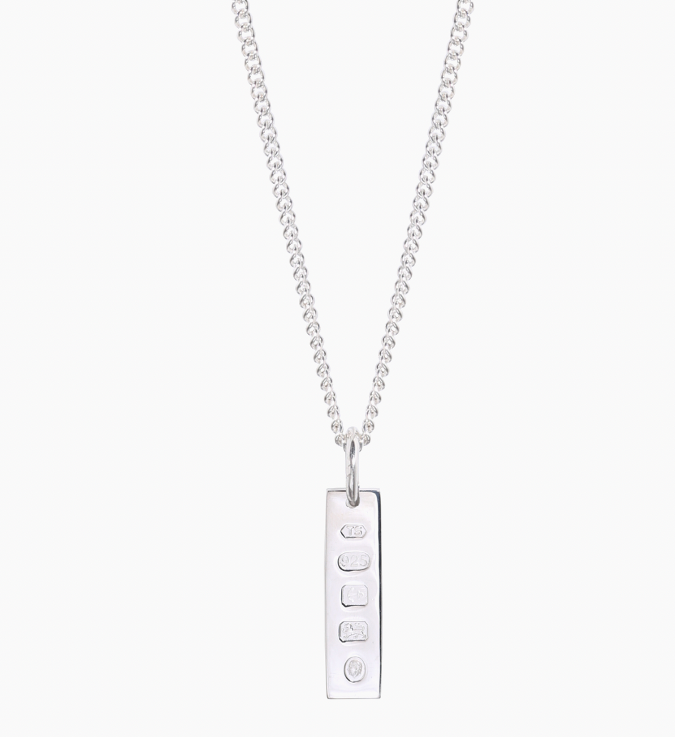 Mens silver deals ingot necklace