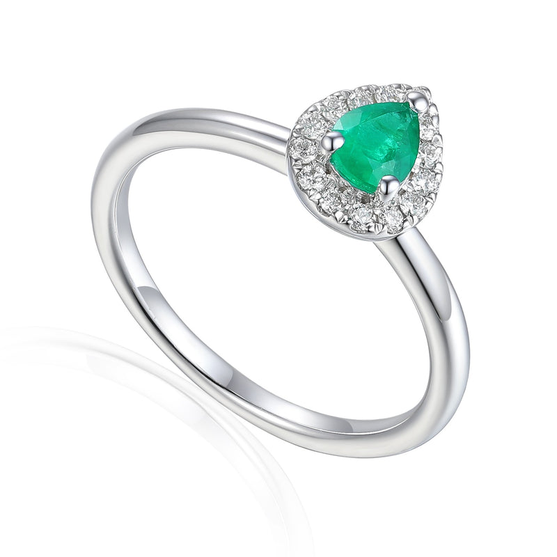 LAST NIGHT I DREAMT AGNES EMERALD PEAR RING