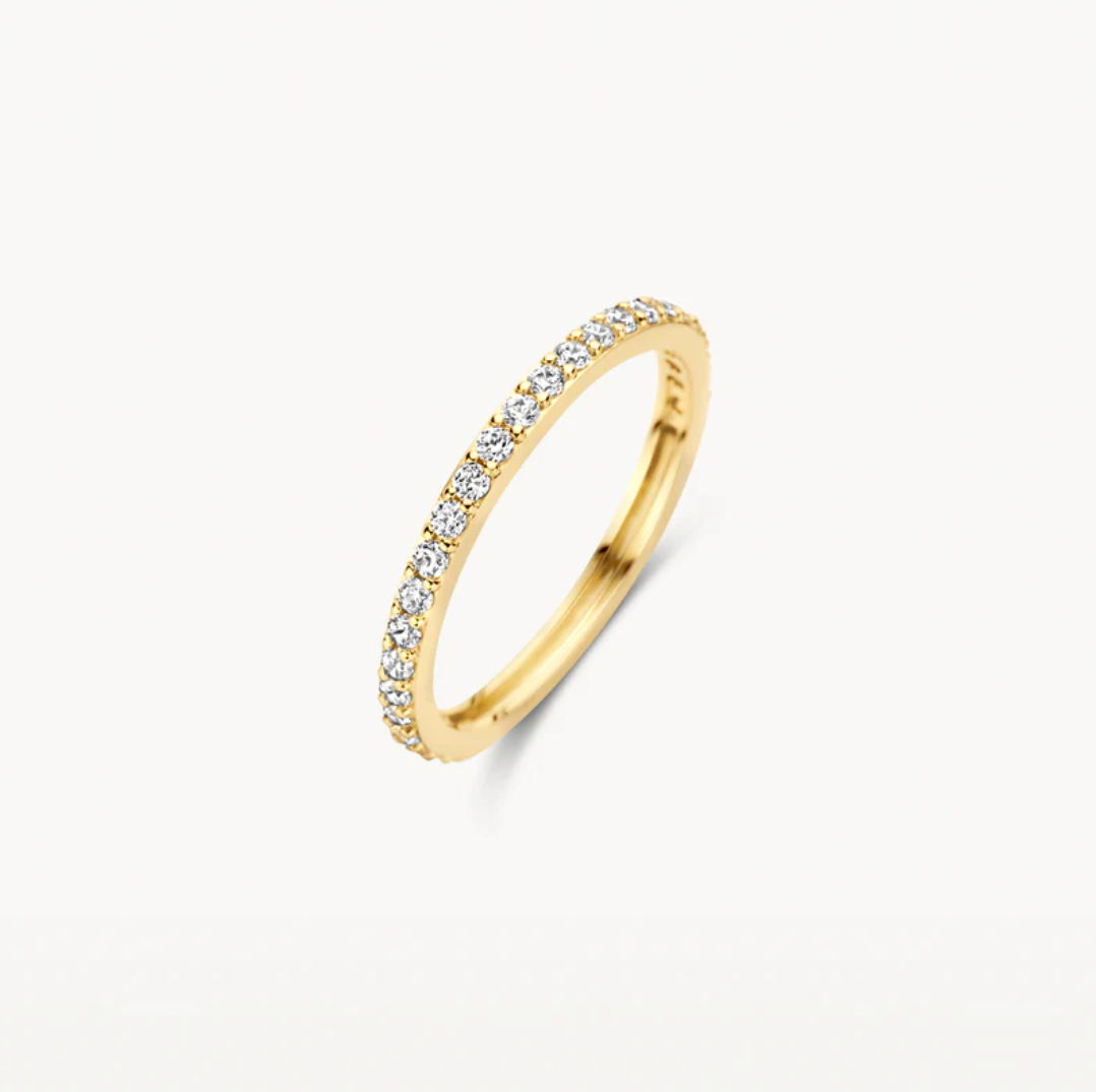 BLUSH 14K YELLOW GOLD ZIRCONIA PAVE RING