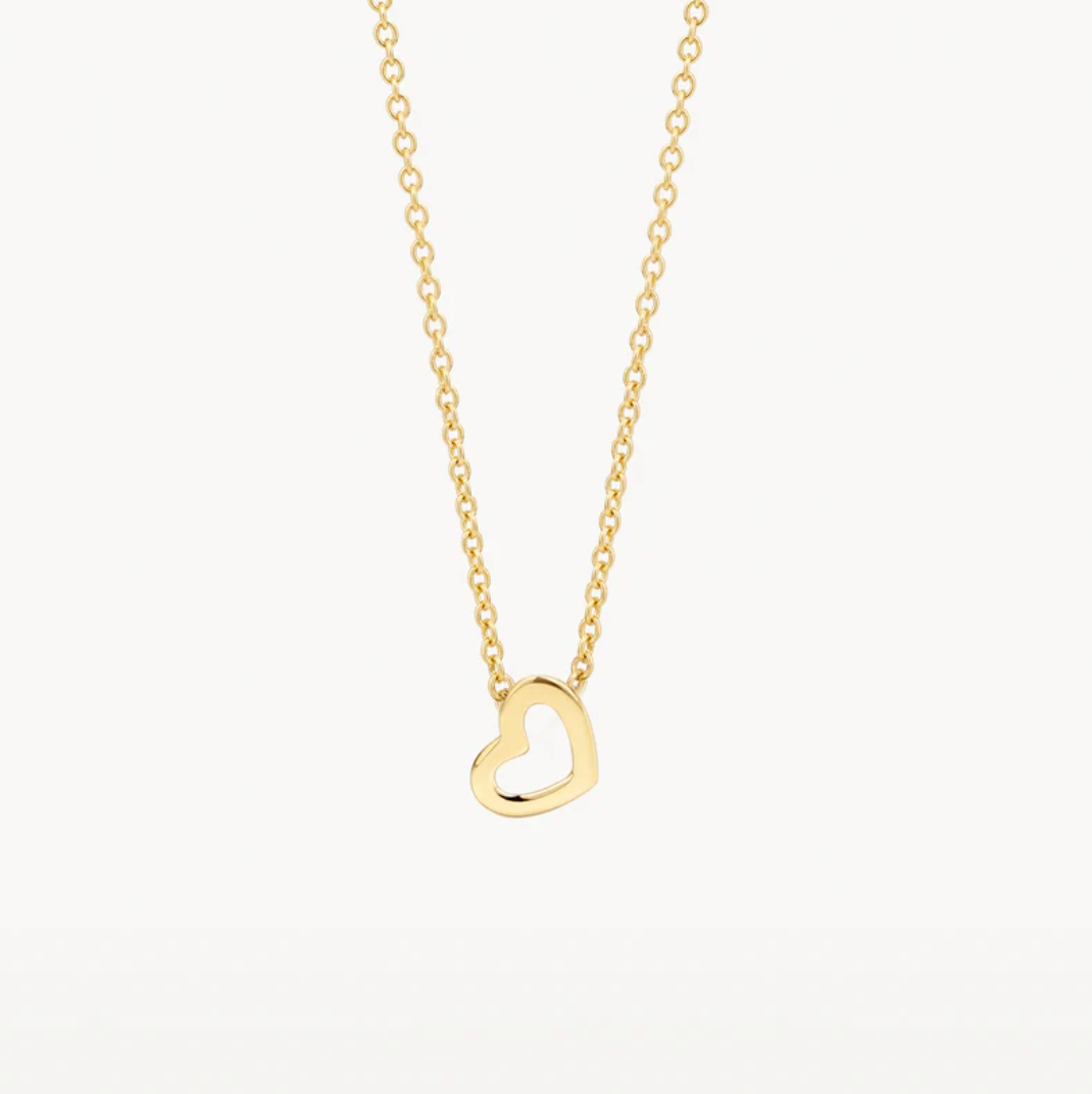 BLUSH 14K YELLOW GOLD HEART OUTLINE NECKLACE