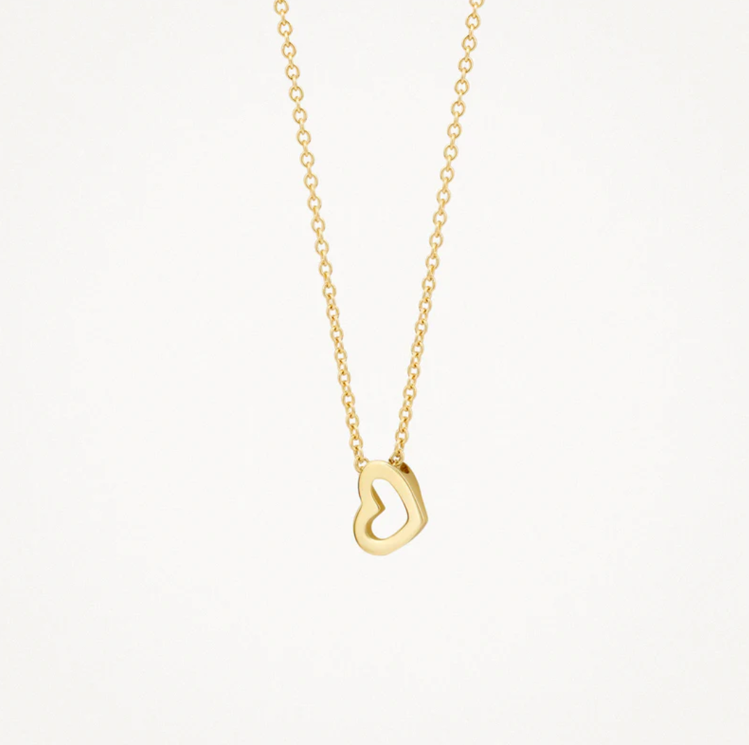 BLUSH 14K YELLOW GOLD HEART OUTLINE NECKLACE