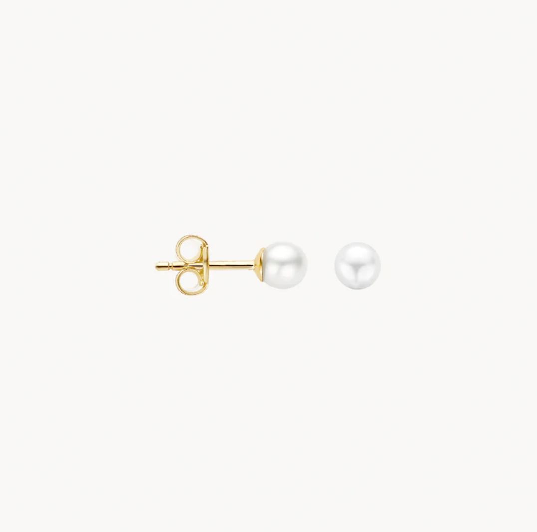 BLUSH 14K YELLOW GOLD 4MM PEARL STUD EARRINGS