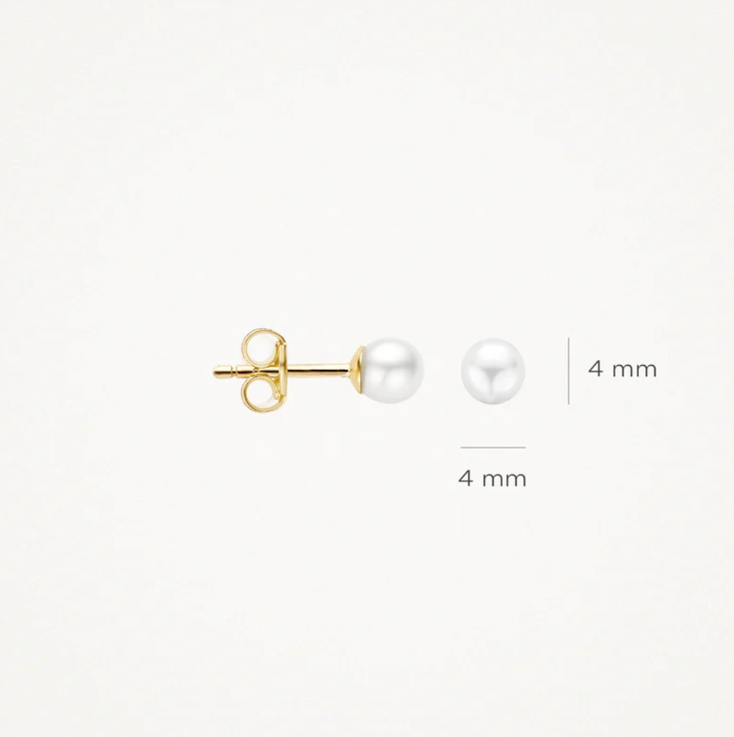 BLUSH 14K YELLOW GOLD 4MM PEARL STUD EARRINGS