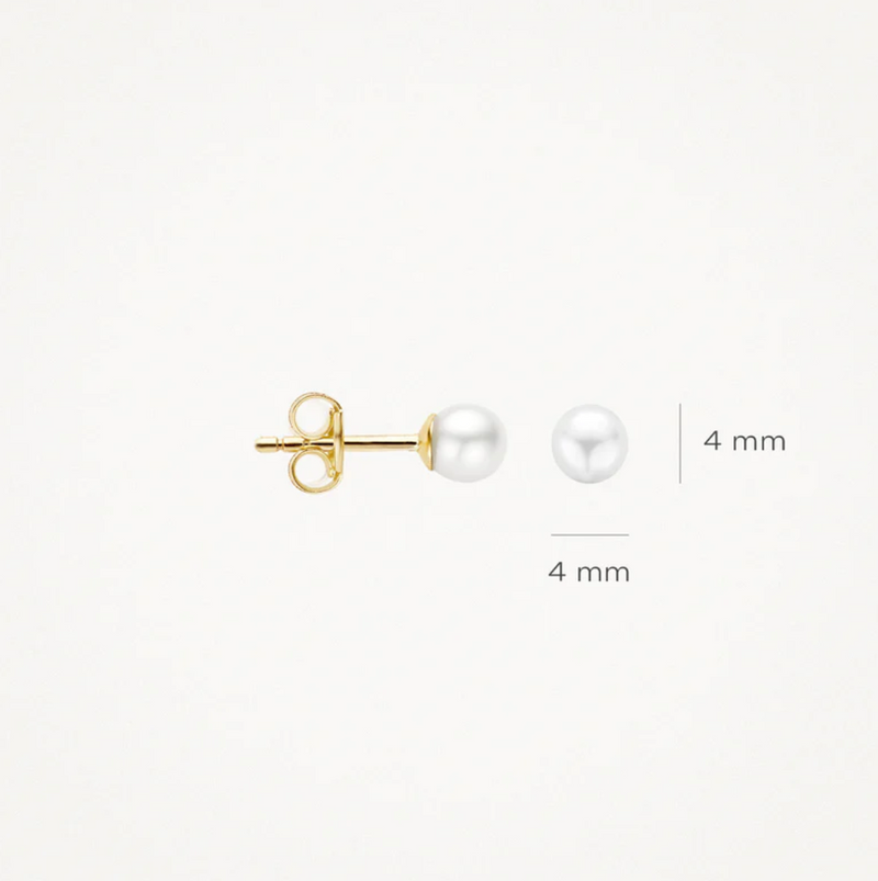 BLUSH 14K YELLOW GOLD 4MM PEARL STUD EARRINGS