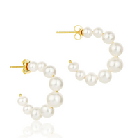 CLAUDIA BRADBY MEDIUM PEARL GRADUATED MERMAID HOOP EARRINGS