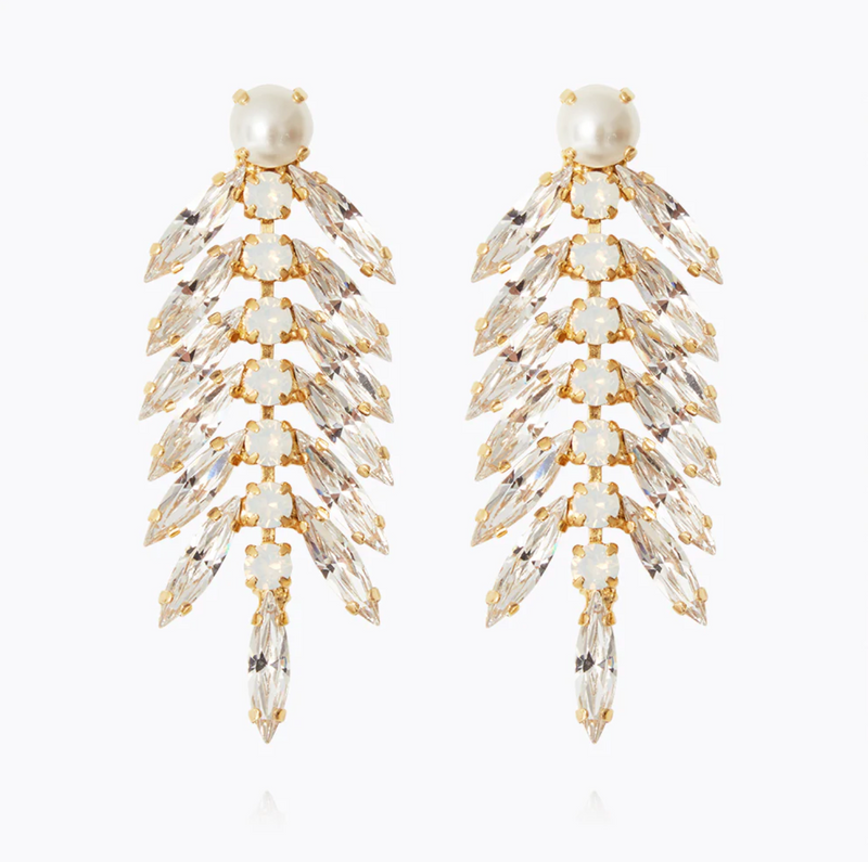 CAROLINE SVEDBOM PEARL FEATHER EARRINGS