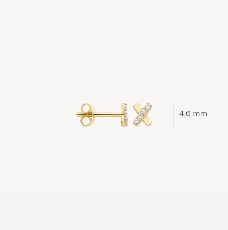 BLUSH 14K YELLOW GOLD KISS STUD EARRINGS