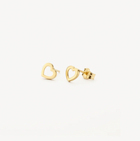 BLUSH 14K YELLOW GOLD OPEN HEART STUD EARRINGS