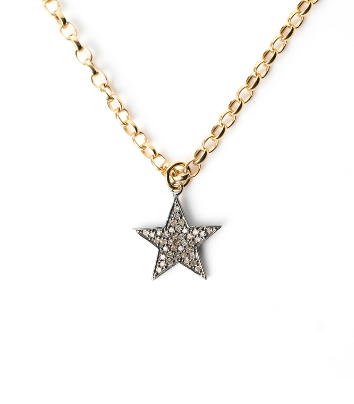 KIRSTIE LE MARQUE DIAMOND CLASSIC CHUNKY STAR NECKLACE