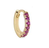 MÉTIER ORIGINAL PAVÉ RUBY GEMSTONE HUGGIE