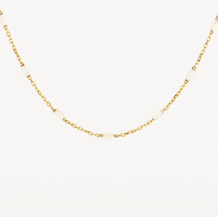 BLUSH 14K GOLD MILK RESIN NECKLACE