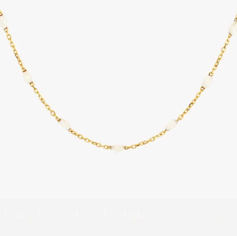 BLUSH 14K GOLD MILK RESIN NECKLACE