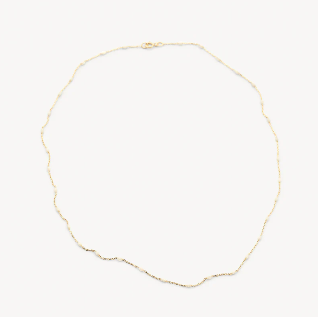 BLUSH 14K GOLD MILK RESIN NECKLACE