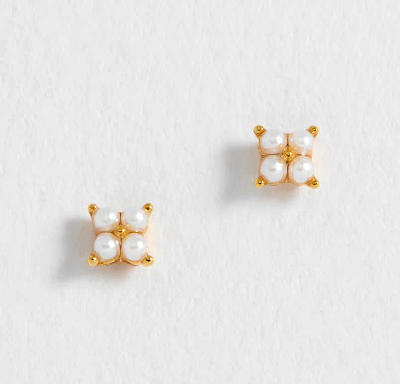 ESTELLA BARTLETT MINI PEARL FLOWER STUD EARRINGS