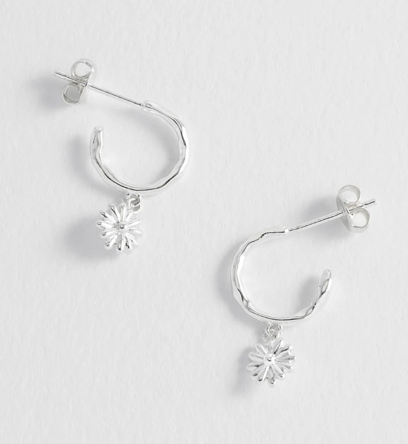 ESTELLA BARTLETT MOLTEN DAISY HOOP EARRINGS