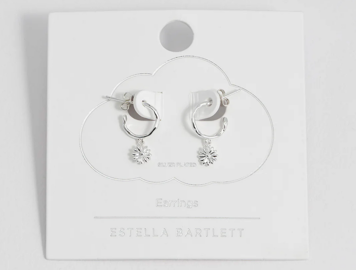 ESTELLA BARTLETT MOLTEN DAISY HOOP EARRINGS