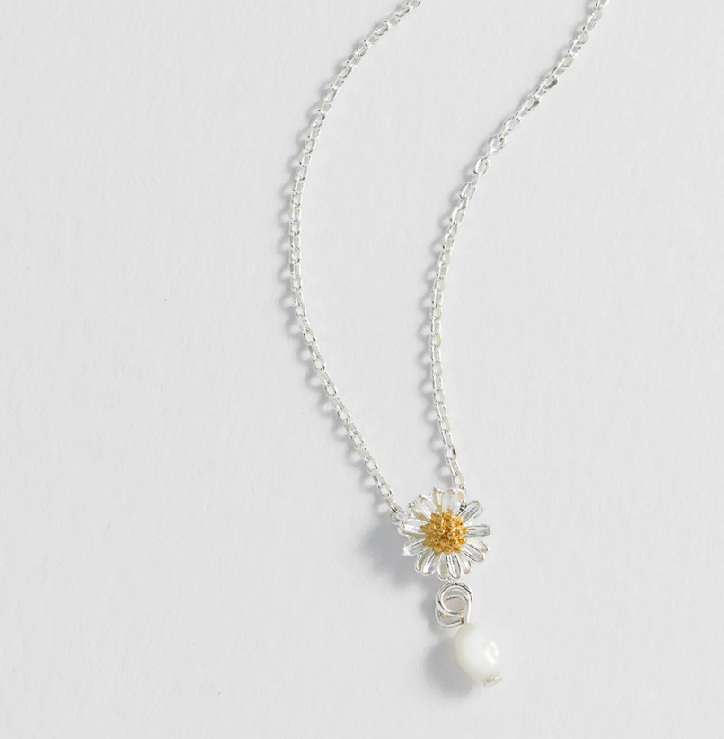 ESTELLA BARTLETT FLOWER PEARL DROP NECKLACE