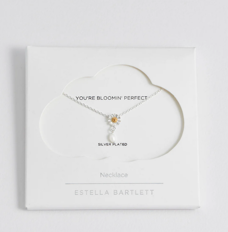 ESTELLA BARTLETT FLOWER PEARL DROP NECKLACE