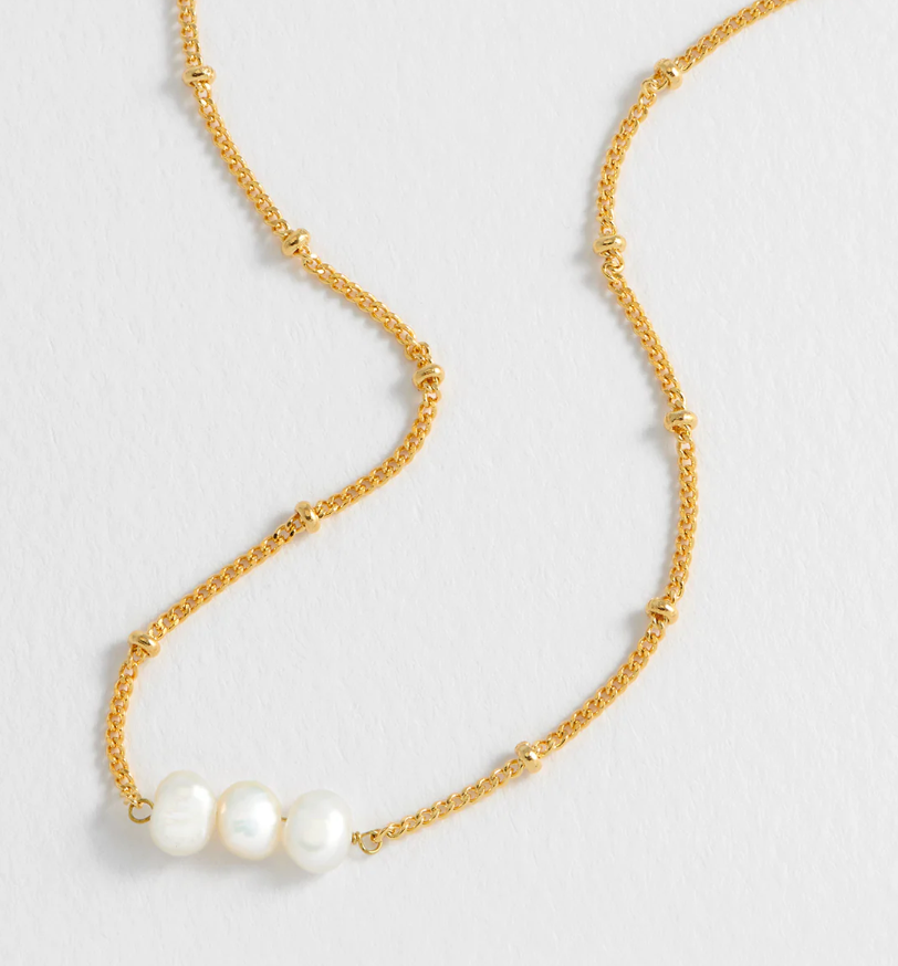 ESTELLA BARTLETT BEADED CHAIN AND PEARL NECKLACE