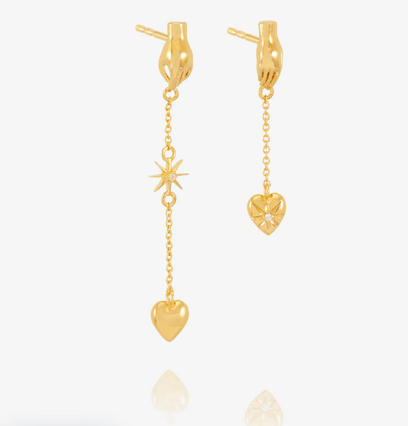 RACHEL JACKSON LOVE STORY ASYMETRIC DROP EARRINGS