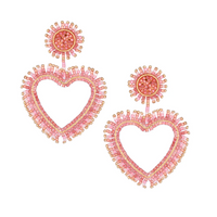 MISHKY FRINGE HEART EARRINGS