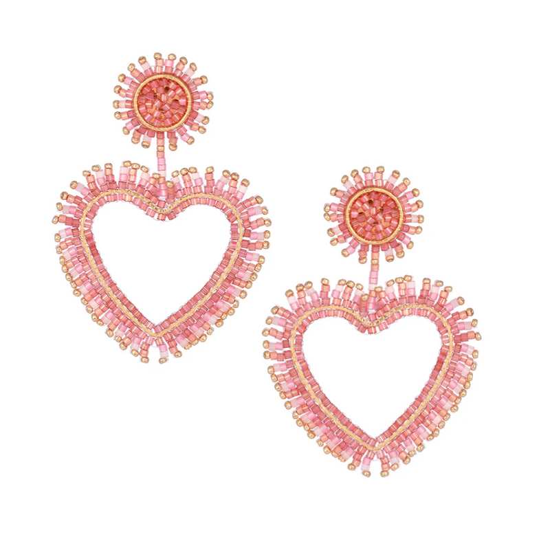 MISHKY FRINGE HEART EARRINGS