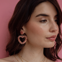 MISHKY FRINGE HEART EARRINGS