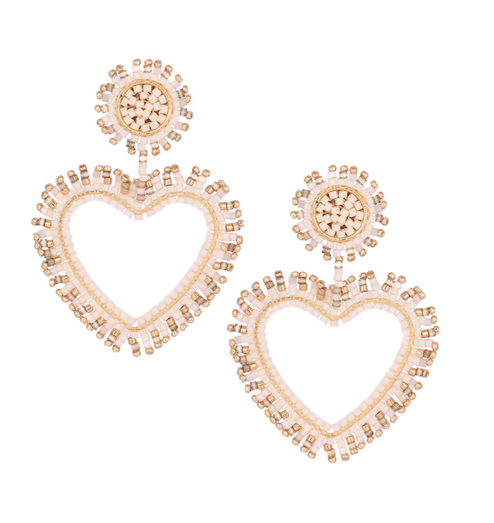 MISHKY FRINGE HEART EARRINGS