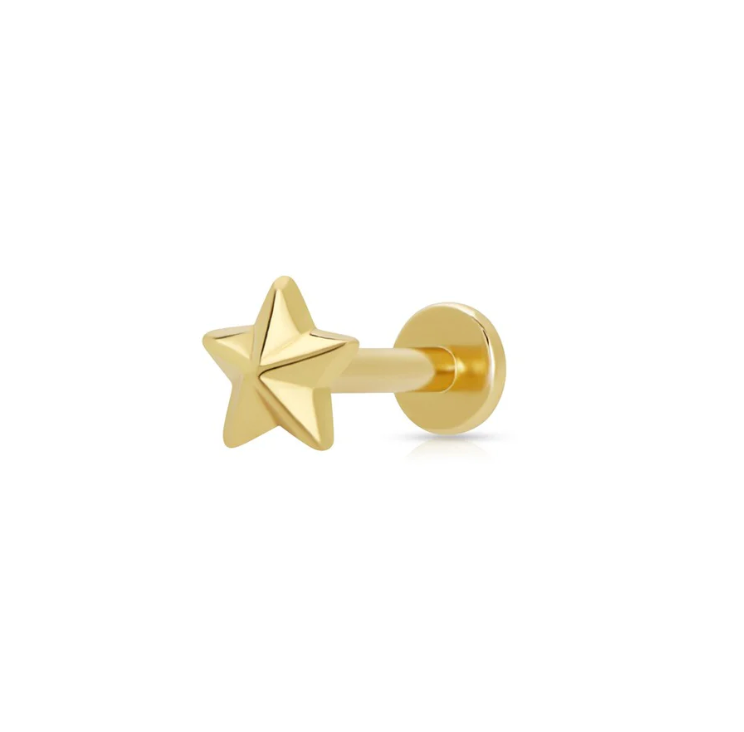 SCREAM PRETTY FACETED STAR FLAT BACK SINGLE STUD EARRINGS