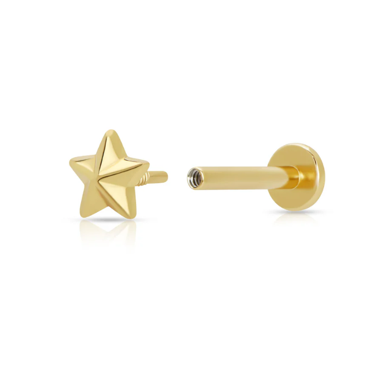 SCREAM PRETTY FACETED STAR FLAT BACK SINGLE STUD EARRINGS