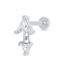 SCREAM PRETTY DIAMOND DROP FLAT BACK SINGLE STUD EARRINGS