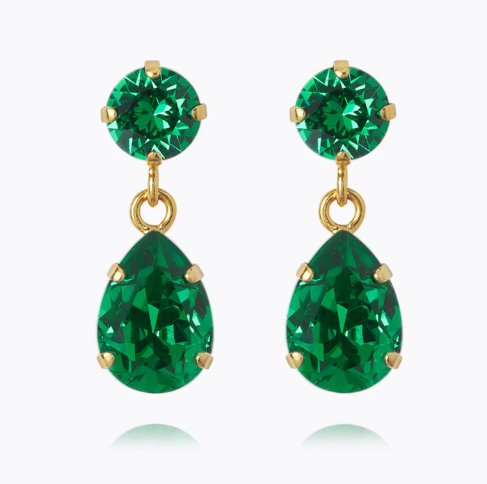 CAROLINE SVEDBOM MINI DROP EMERALD EARRINGS