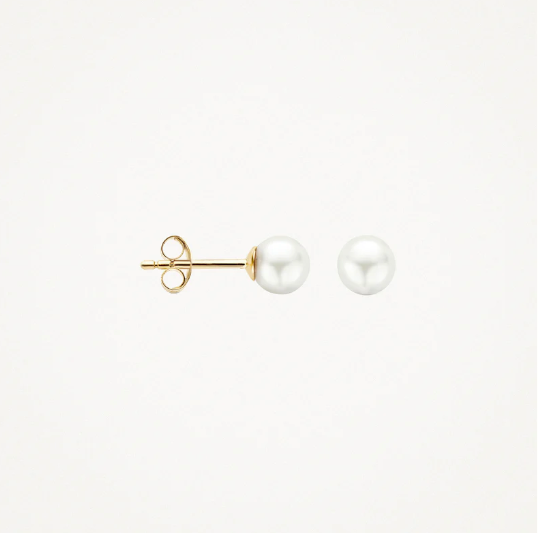 BLUSH 14K YELLOW GOLD 5MM PEARL STUD EARRINGS