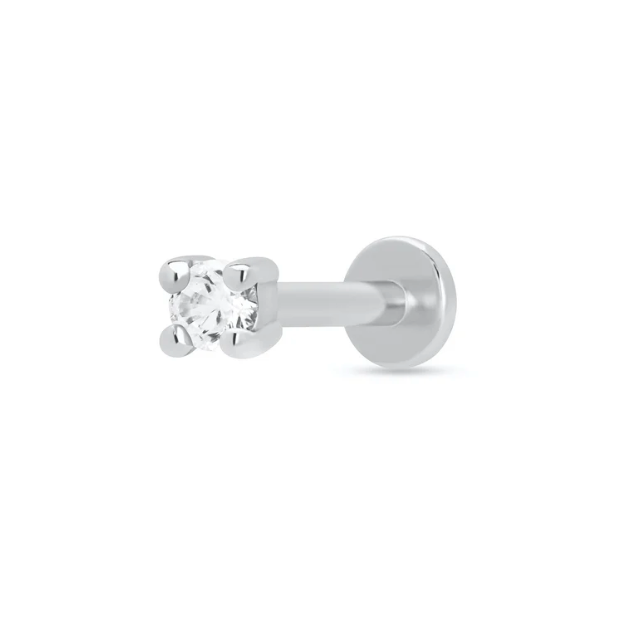 SCREAM PRETTY CLEAR STONE FLAT BACK SINGLE STUD EARRINGS