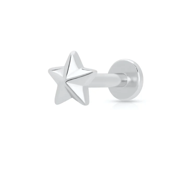 SCREAM PRETTY FACETED STAR FLAT BACK SINGLE STUD EARRINGS