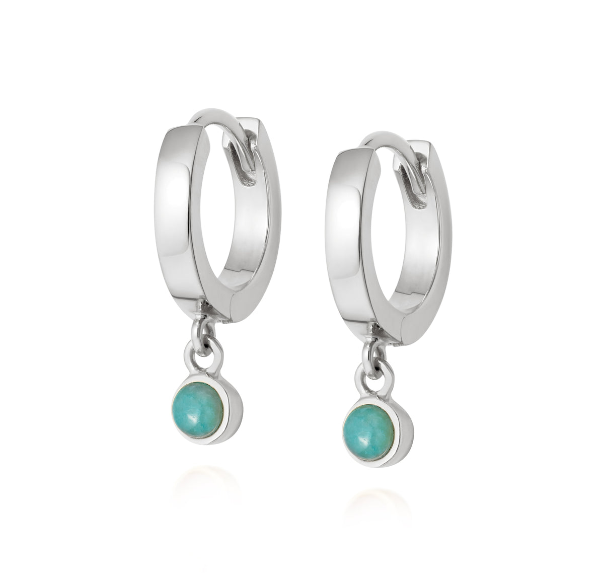 DAISY LONDON AMAZONITE HEALING STONE HUGGIE EARRINGS